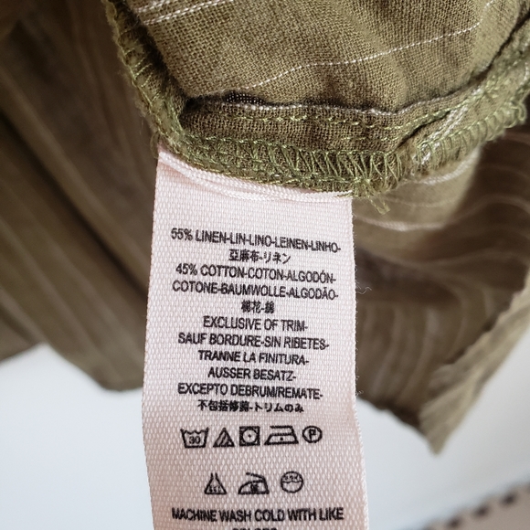 Free People Under the Boardwalk Olive Green Lace Up Tunic Top XS EUC - Picture 9 of 9